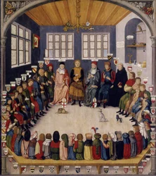 Réunion du conseil du Comte Eberhard le Doux (1392-1417)